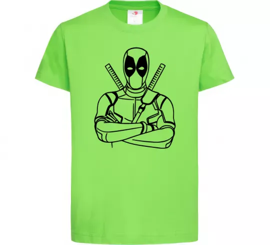 Дитяча футболка Deadpool Лаймовий фото