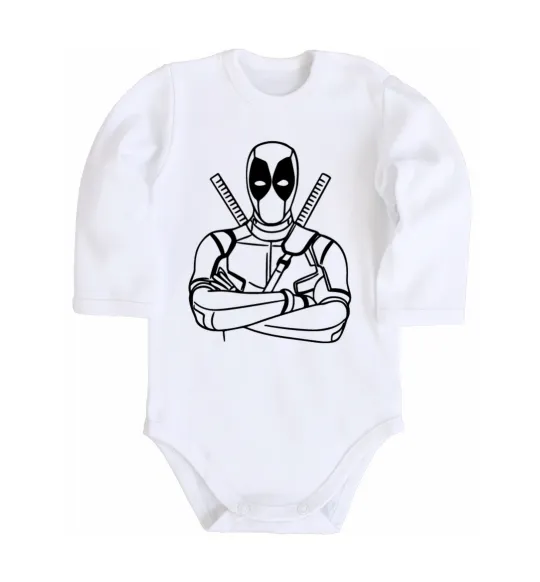 Дитячий бодік Deadpool Білий фото