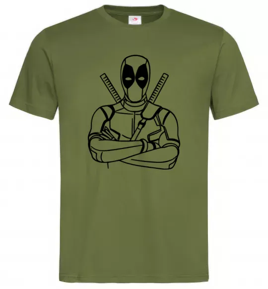 Мужская футболка Deadpool Оливковый фото