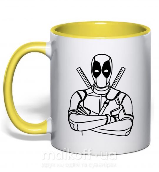 Чашка с цветной ручкой Deadool Солнечно желтый фото