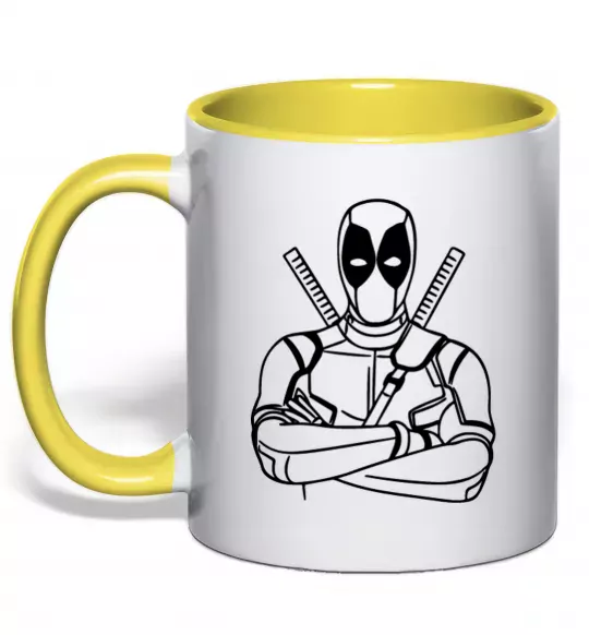 Чашка с цветной ручкой Deadpool Солнечно желтый фото
