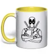 Чашка с цветной ручкой Deadpool Солнечно желтый фото