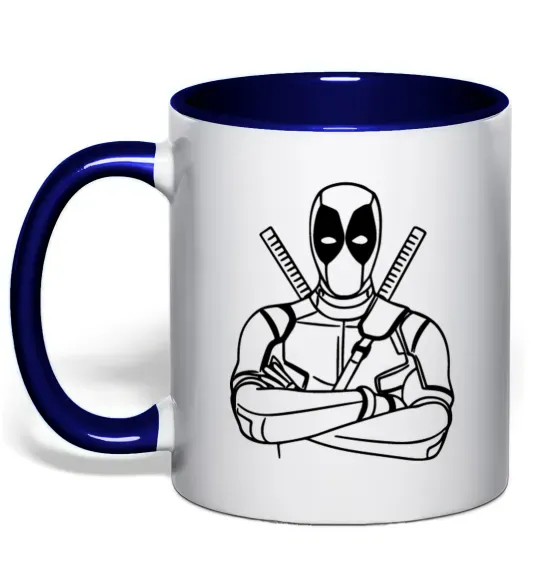 Чашка с цветной ручкой Deadpool Глубокий темно-синий фото