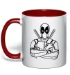 Чашка с цветной ручкой Deadpool Красный фото