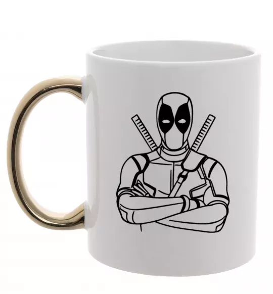 Чашка с цветной ручкой Deadpool Золото фото
