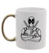 Чашка с цветной ручкой Deadpool Золото фото
