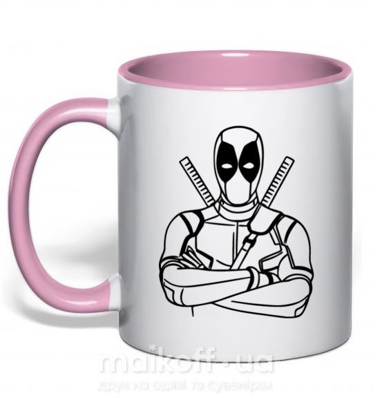 Чашка с цветной ручкой Deadool Нежно розовый фото