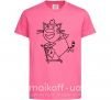 Детская футболка Кот на самокате Ярко-розовый фото