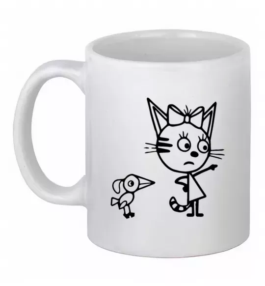 Чашка керамічна Три кота Білий фото