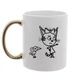 Чашка с цветной ручкой Три кота Золото фото