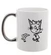 Чашка с цветной ручкой Три кота Серебро фото