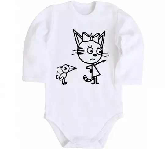 Дитячий бодік Три кота Білий фото