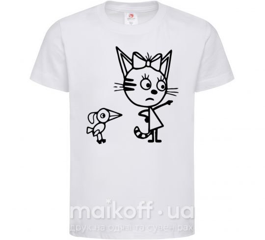 Дитяча футболка Три кота Білий фото