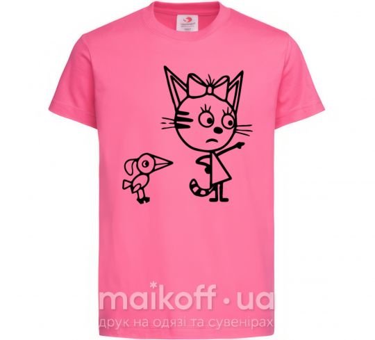 Дитяча футболка Три кота Яскраво-рожевий фото