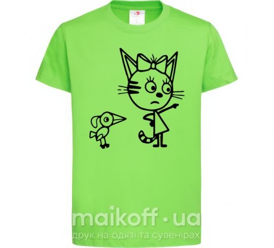 Дитяча футболка Три кота Лаймовий фото