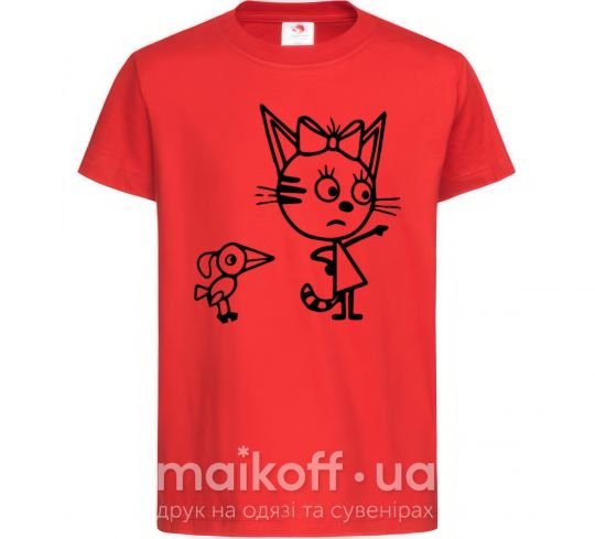 Дитяча футболка Три кота Червоний фото
