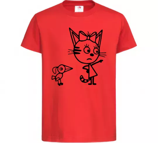 Дитяча футболка Три кота Червоний фото