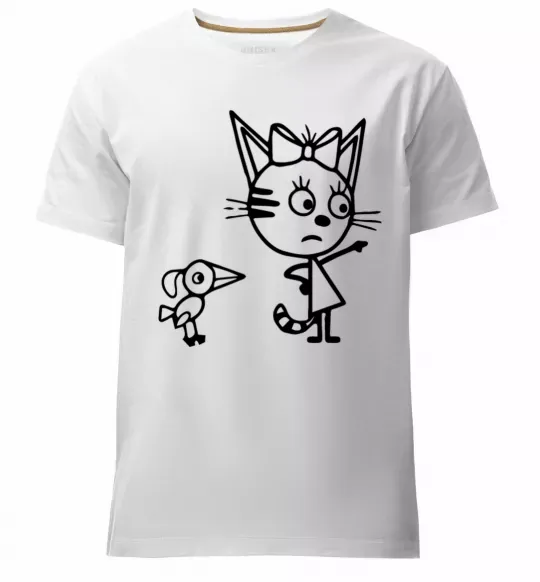 Чоловіча преміум футболка Три кота Білий фото