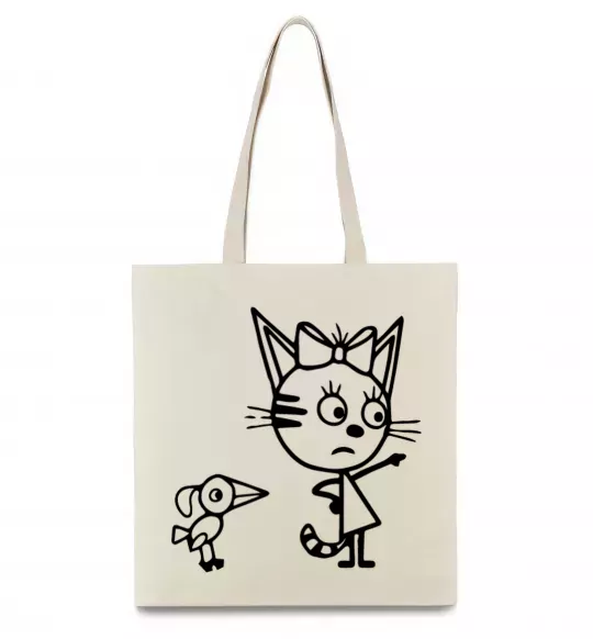 Эко-сумка Три кота Бежевый фото
