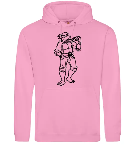 Женская толстовка (худи) Мікеланджело з піццою Розовый фото