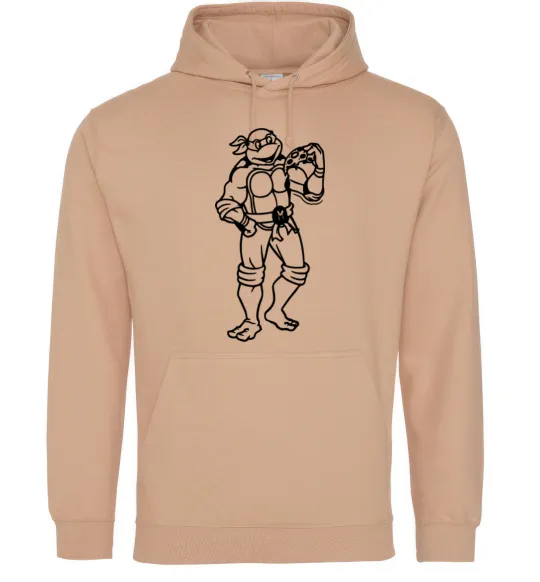 Женская толстовка (худи) Мікеланджело з піццою Песочный фото