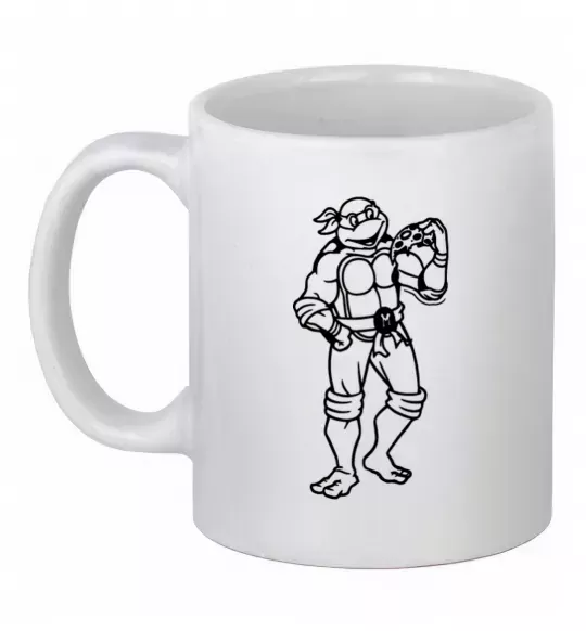 Чашка керамическая Мікеланджело з піццою Белый фото