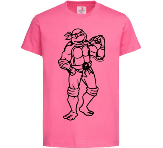 Детская футболка Мікеланджело з піццою Ярко-розовый фото