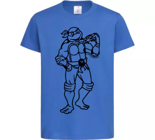 Детская футболка Мікеланджело з піццою Ярко-синий фото