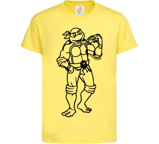 Детская футболка Мікеланджело з піццою Лимонный фото