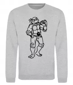 Свитшот Мікеланджело з піццою Серый меланж фото