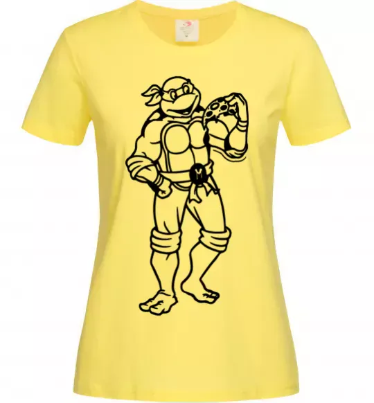 Женская футболка Мікеланджело з піццою Лимонный фото