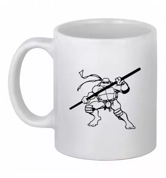 Чашка керамическая Донателло черепашка Белый фото