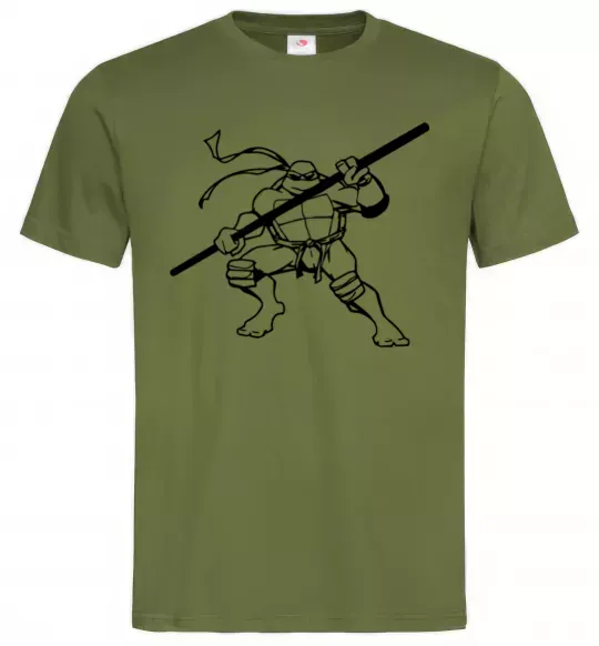 Мужская футболка Донателло черепашка Оливковый фото