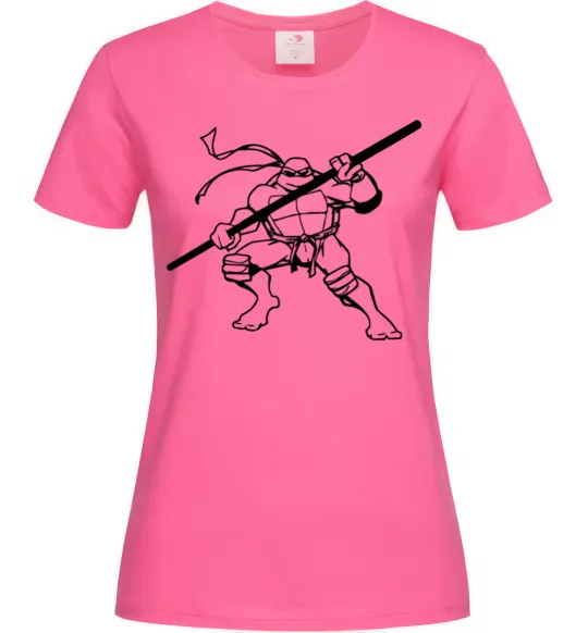 Женская футболка Донателло черепашка Ярко-розовый фото