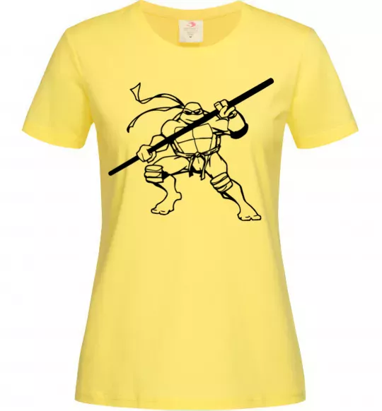 Женская футболка Донателло черепашка Лимонный фото