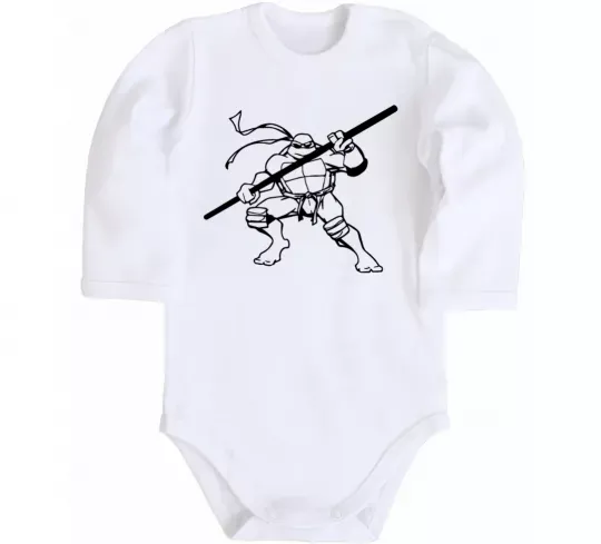 Детский боди Донателло черепашка Белый фото