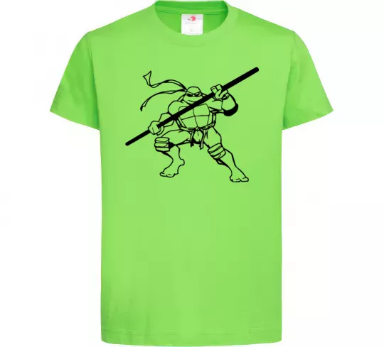 Дитяча футболка Донателло черепашка Лаймовий фото