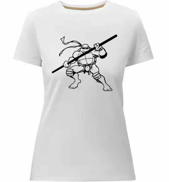 Жіноча преміум футболка Донателло черепашка Білий фото