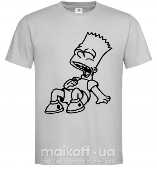 Мужская футболка Барт смеется Серый фото