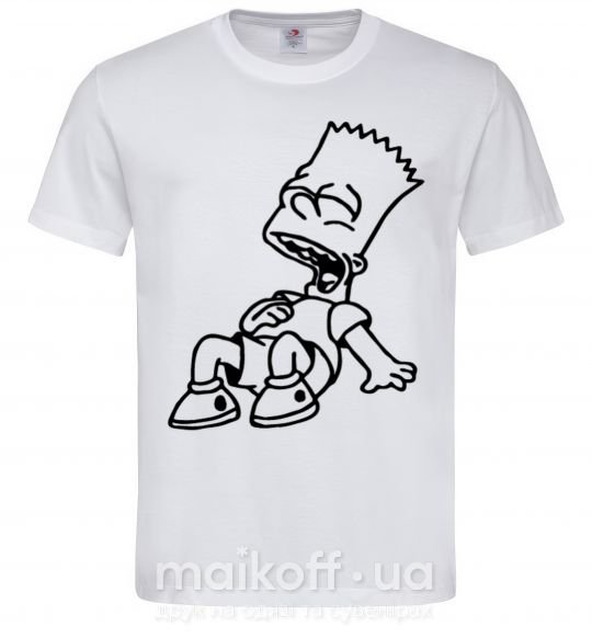 Мужская футболка Барт смеется Белый фото