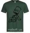 Чоловіча футболка Барт смеется Темно-зелений фото