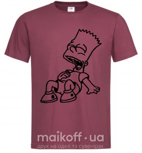 Чоловіча футболка Барт смеется Бордовий фото