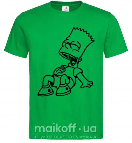 Мужская футболка Барт смеется Зеленый фото