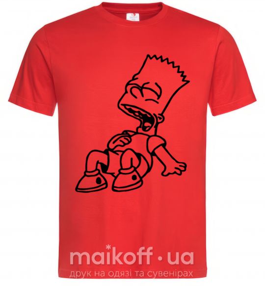 Мужская футболка Барт смеется Красный фото