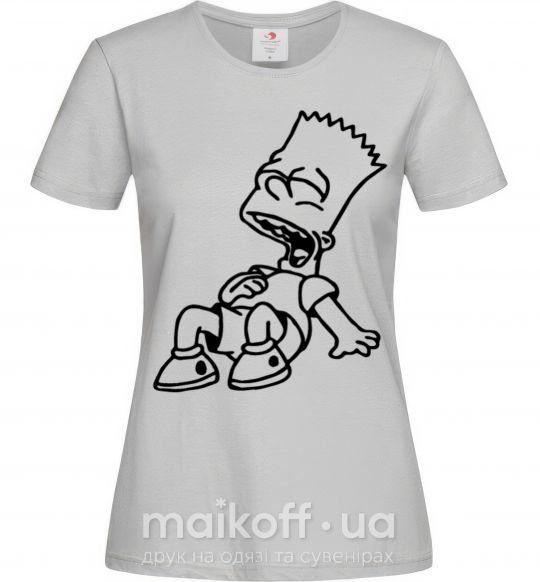 Жіноча футболка Барт смеется Сірий фото