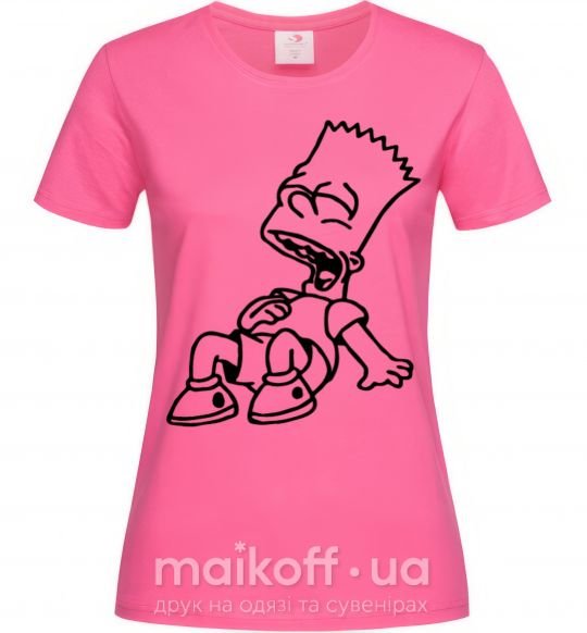 Женская футболка Барт смеется Ярко-розовый фото