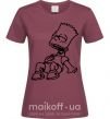 Женская футболка Барт смеется Бордовый фото