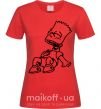 Женская футболка Барт смеется Красный фото