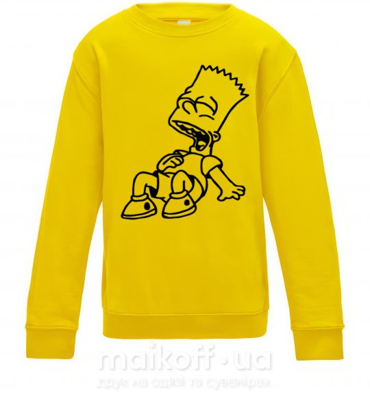 Детский Свитшот Барт смеется Солнечно желтый фото