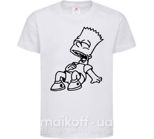 Детская футболка Барт смеется Белый фото